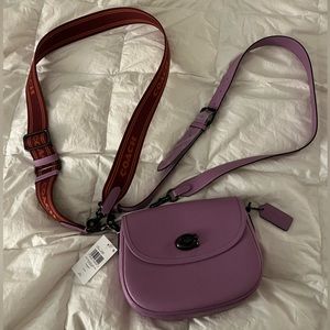 Coach Violet Orchid Purple Leather Willow Saddle Crossbody Bag
